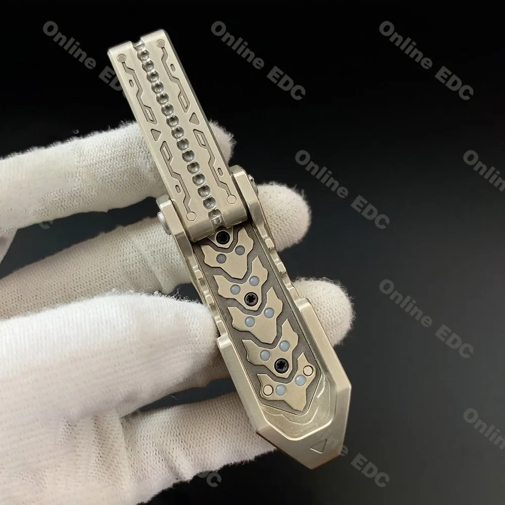 Gebruikt EDC Speelgoed YEDC Cupronicked Razor Limiet Push Slider Metalen Fidget Speelgoed Voor Volwassenen Nieuwigheid Antistress Speelgoed