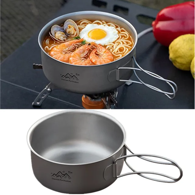 Ultralight Titanium Camping Pot Foldable Picnic Camping Instant Noodle Bowl Portable Outdoor Hiking Camping Cooking Bowl Ultralight Titanium Camping Pot Foldable Picnic Camping Instant Noodle Bowl Portable Outdoor Hiking Camping Cooking Bowl