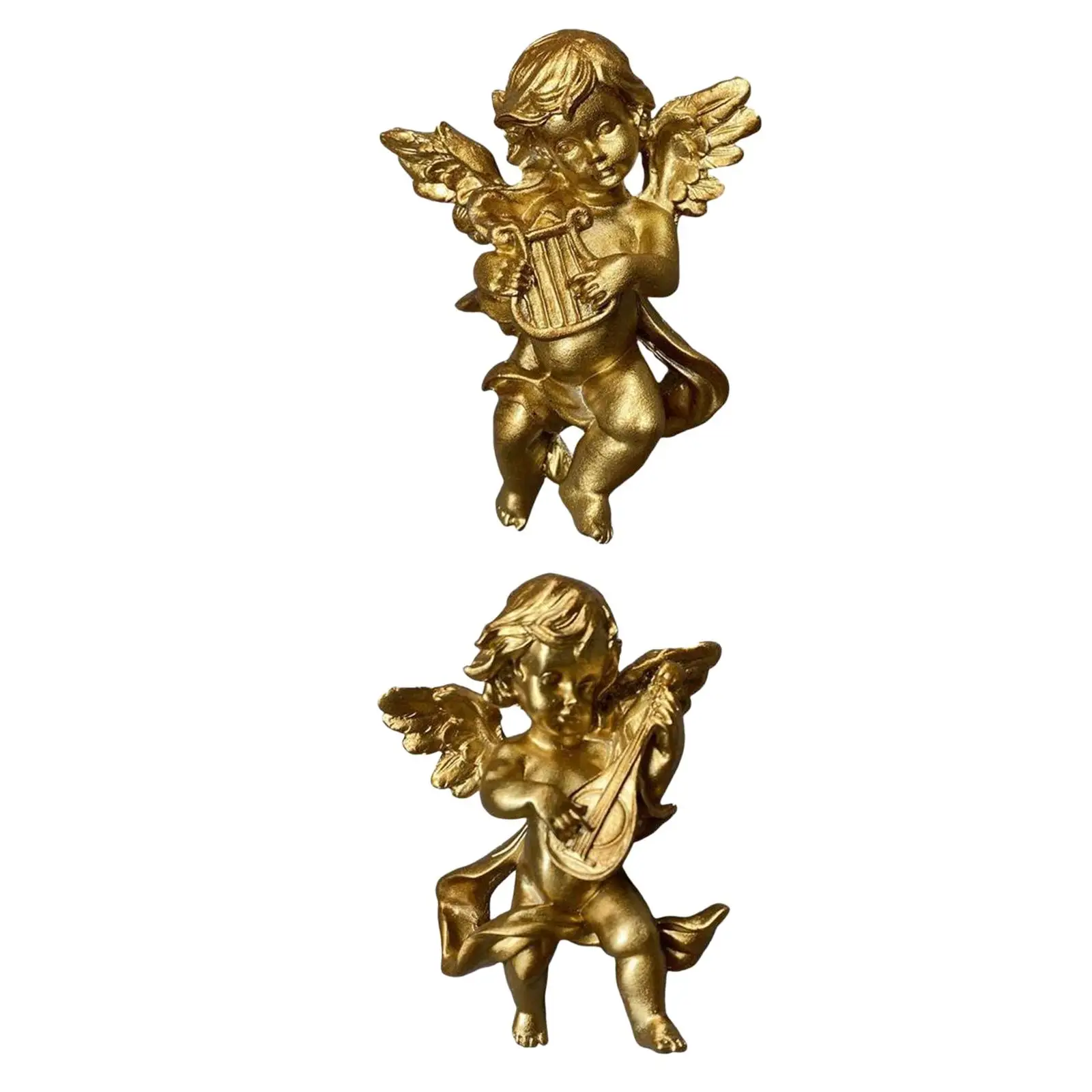 2x Angel Statue Cherub Wall Sculpture Collectible for Home Bar