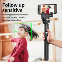 AOCHUAN 1-Axis Handheld Gimbal Stabilizer Selfie Stick Tripod with Fill Light AI Face Tracking Gesture Operation Multipurpose