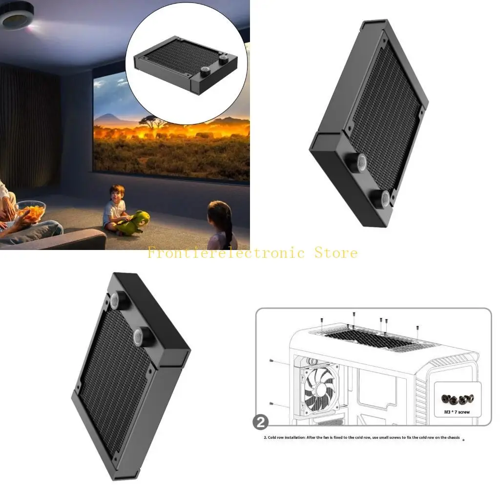

G8DB Easy Installation Liquid Cooling Radiator Radiator Water Cooling PC 1/4inch Aluminum Heat Sink 1/4inch Threaded Port