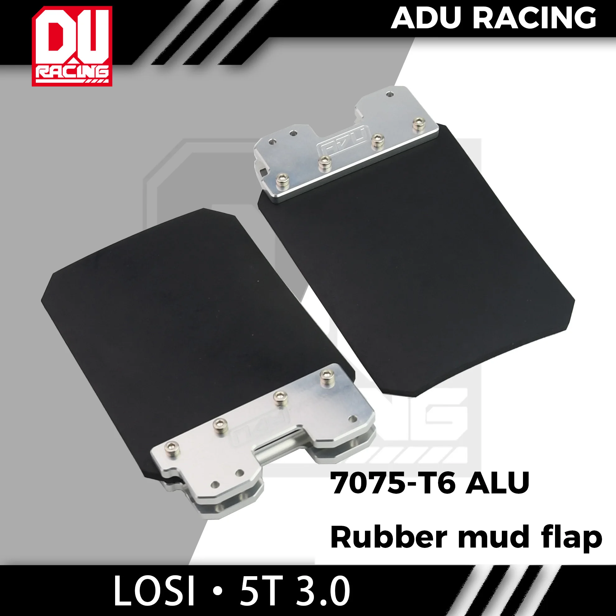 ADU RACING 7075-T6 ALU Rubber mud flap FOR LOSI 1/5 5IVE-TE 3.0