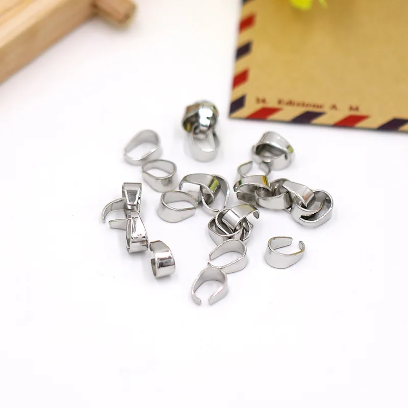 50Pcs/Lot Gold Silver Color Pendant Pinch Bail Clasps Necklace Hooks Clips Connector For DIY Jewelry Making Findings image 4