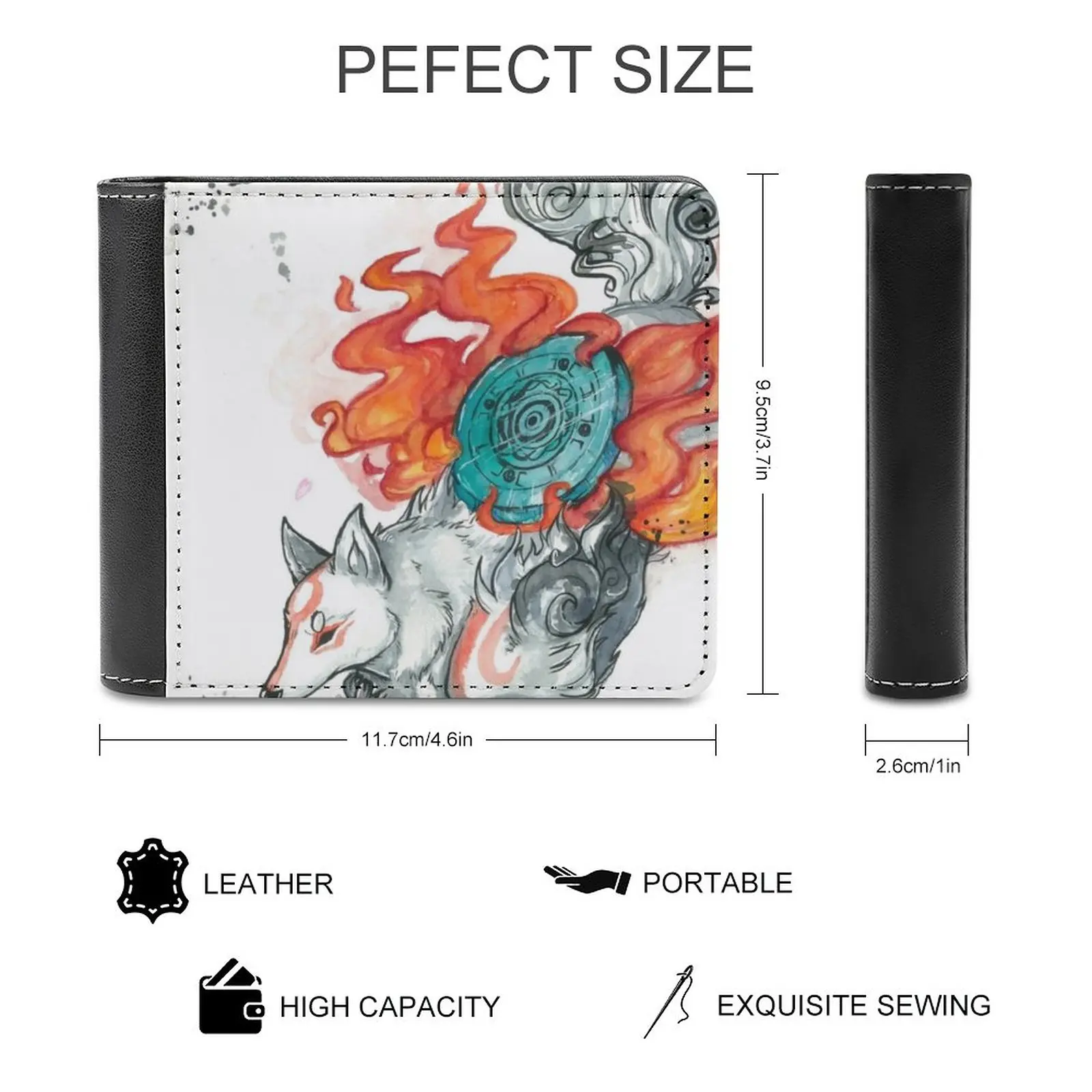 The Ball Leather Wallet Men Classic Black Purse Credit Card Holder Fashion Men's Wallet Colorful Fairies Forest Magic