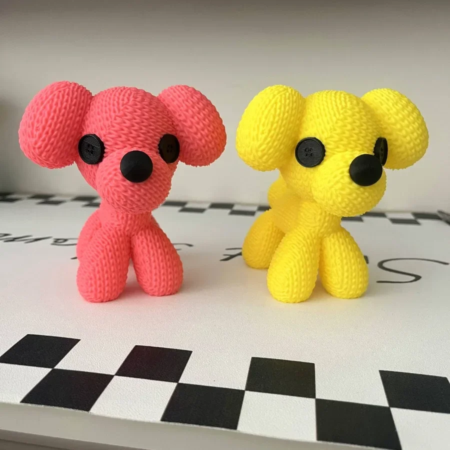 

3D Printed Cute Dog Ornament with Unique Texture - Ideal for Desk Decoration & Collection Carton Dogs Model For Desktop Display