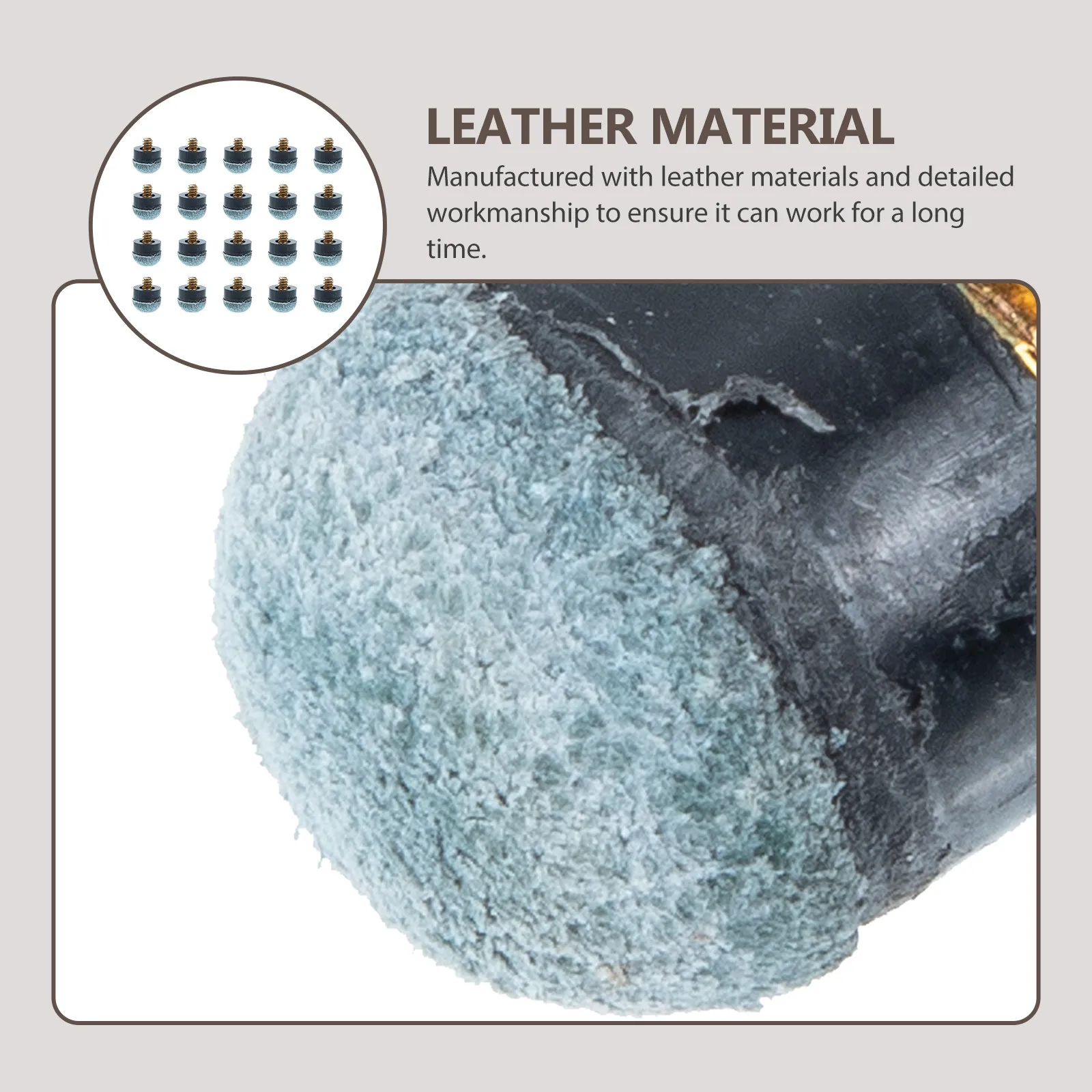 

20Pcs Billiard Pool Cue Tips Replacement Tips Portable Lightweight for Cue Ball Direction Control and Power Adjustment