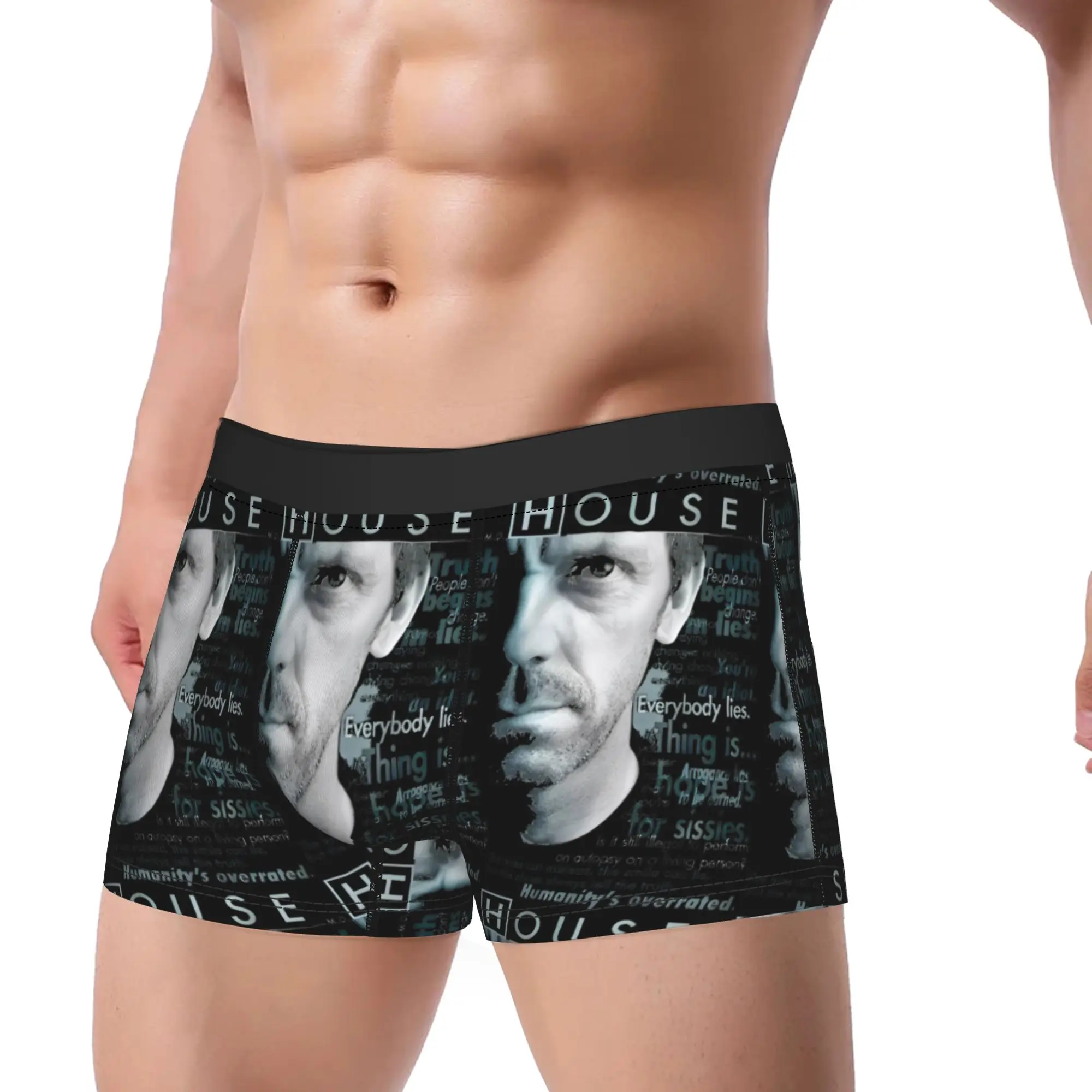 

Men House MD I Don't Like Anyone Underwear House MD Funny Boxer Briefs Shorts Panties Male Breathable Underpants M-XXL