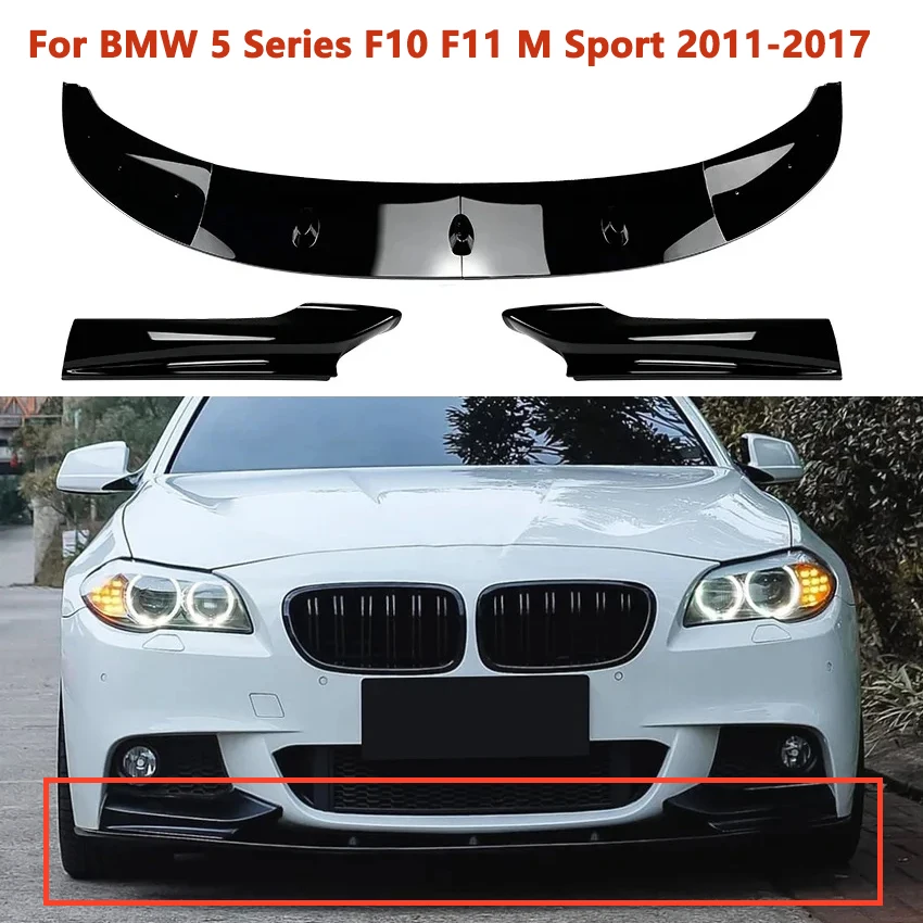 For BMW 5 Series F10 F11 M Sport 2011-2017 Car Front Lip Corner Package Bumper Lip Splitter Diffuser Spoiler Guard Body Kits