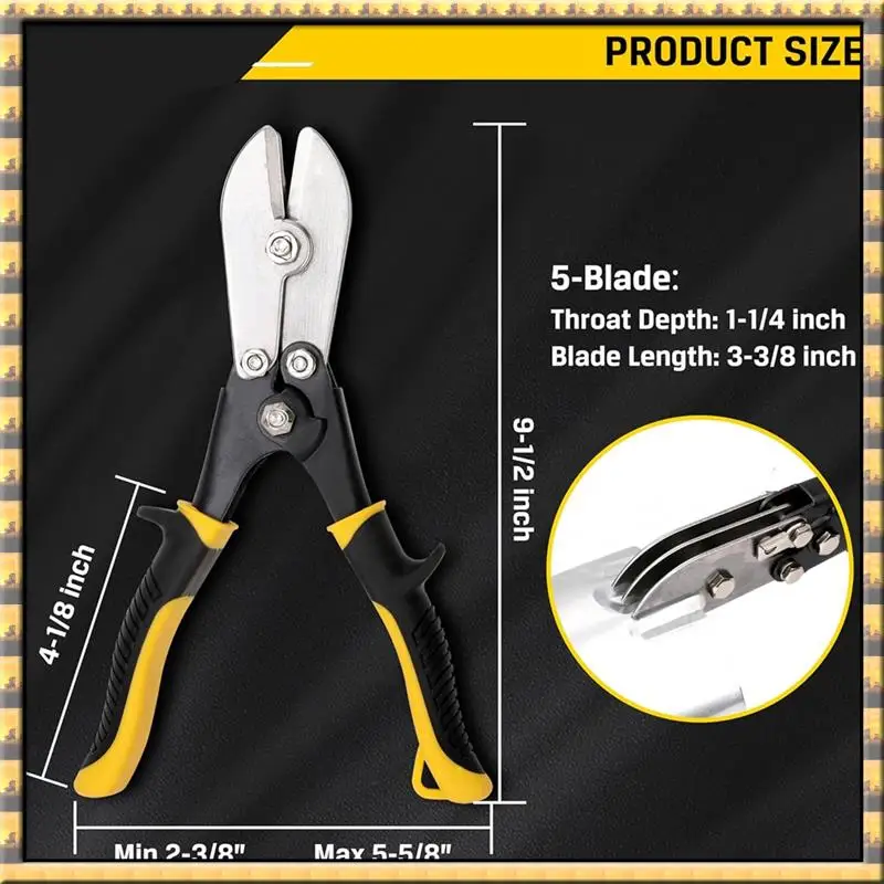 

AT03 Top 5 Blade Sheet Metal Crimper, Hand Crimper For Ductwork, Downspout & Stove Pipe 9-1/2 Inch Duty Sheet Metal Crimping Too