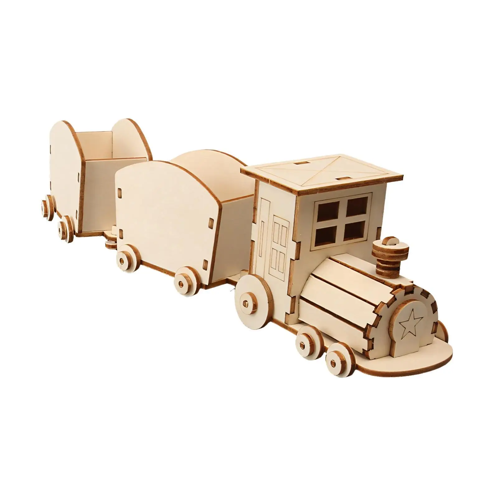 Kit de construção para crianças, faça você mesmo, trem de madeira, kit de ciências educacionais, modelo de brinquedo infantil, mãos na atividade em sala de aula