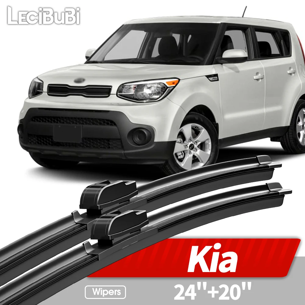 Escobillas Limpiaparabrisas Delanteras de 24"+20" para Kia Soul MK1 MK2 MK3 Sorento Cerato TD Mohave 2008-2023, Accesorios para Ventanas