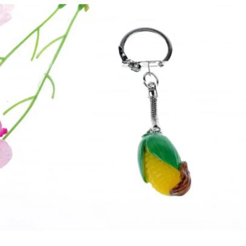 Simulation Vegetable Resin Red Pepper Keychain Fruit Radish Cabbage Corn Key Ring For Women Bag Jujube Key Chains Jewelry Bijoux