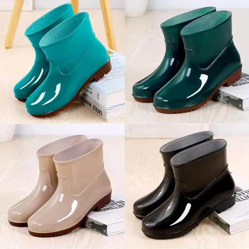 

Women's Rain Boots Waterproof Anti-Slip Wear-Resistant Outdoor Work oes Spring Summer Water oes Four Seasons Slip-Resistant