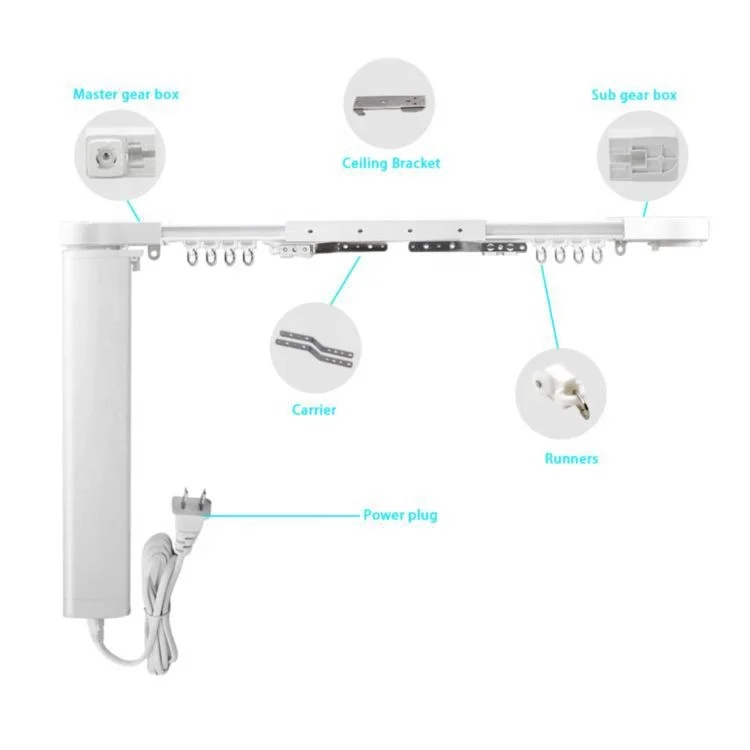 

2025Tuya Smart Electric Curtain Suit Zigebee Automatic Curtain Motor Adjustment Track Customized US UK EU AU