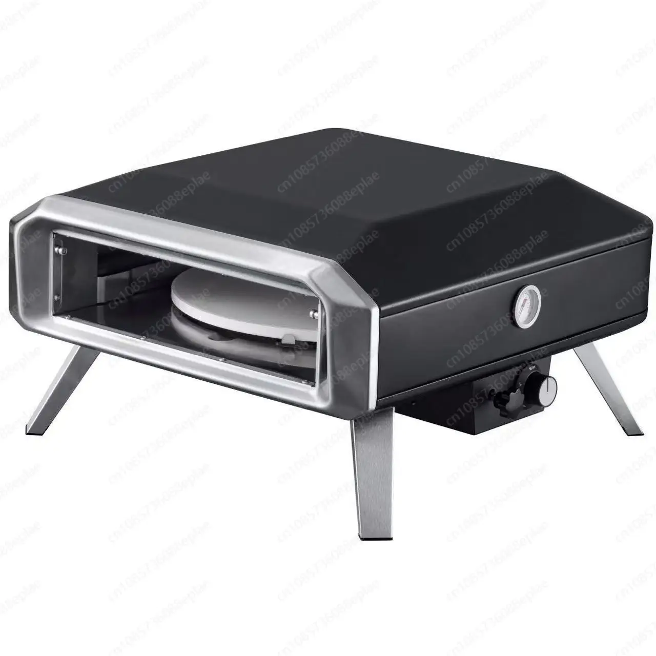 C-E Cert-ified 16-Inch Auto Rotation Out-door Gas- Pizza Oven and BBQ Gr-ill Nice Quality at a Good Price for Gardens