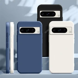 Simple Pure Color Phone Case for Google Pixel 9 8 7 6 5 Pro XL 9a 8a 7a 6a 5a 5G Liquid Silicone Skin Friendly Mobile Back Cover