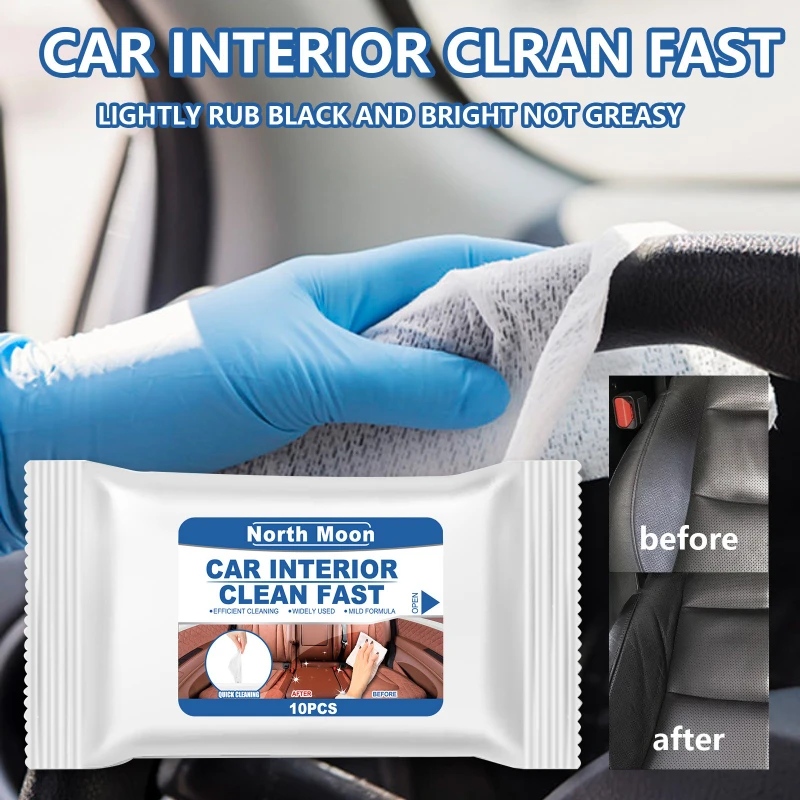 

3в1 автомобильные салфетки для чистки салона кожи и сиденья, чистые обеззараживающие салфетки для воды, 10 шт./упак., чистые салфетки для салона автомобиля для Tesla