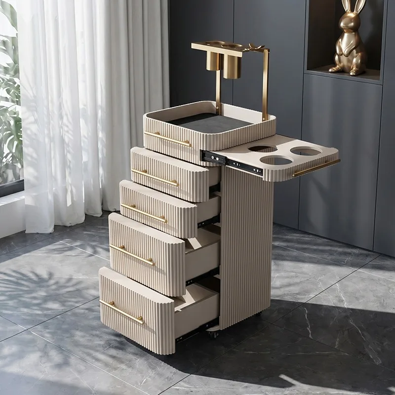 Luxury beauty salon trolley barber shop multi-functional storage locker hair salon perm and dyeing tool trolley