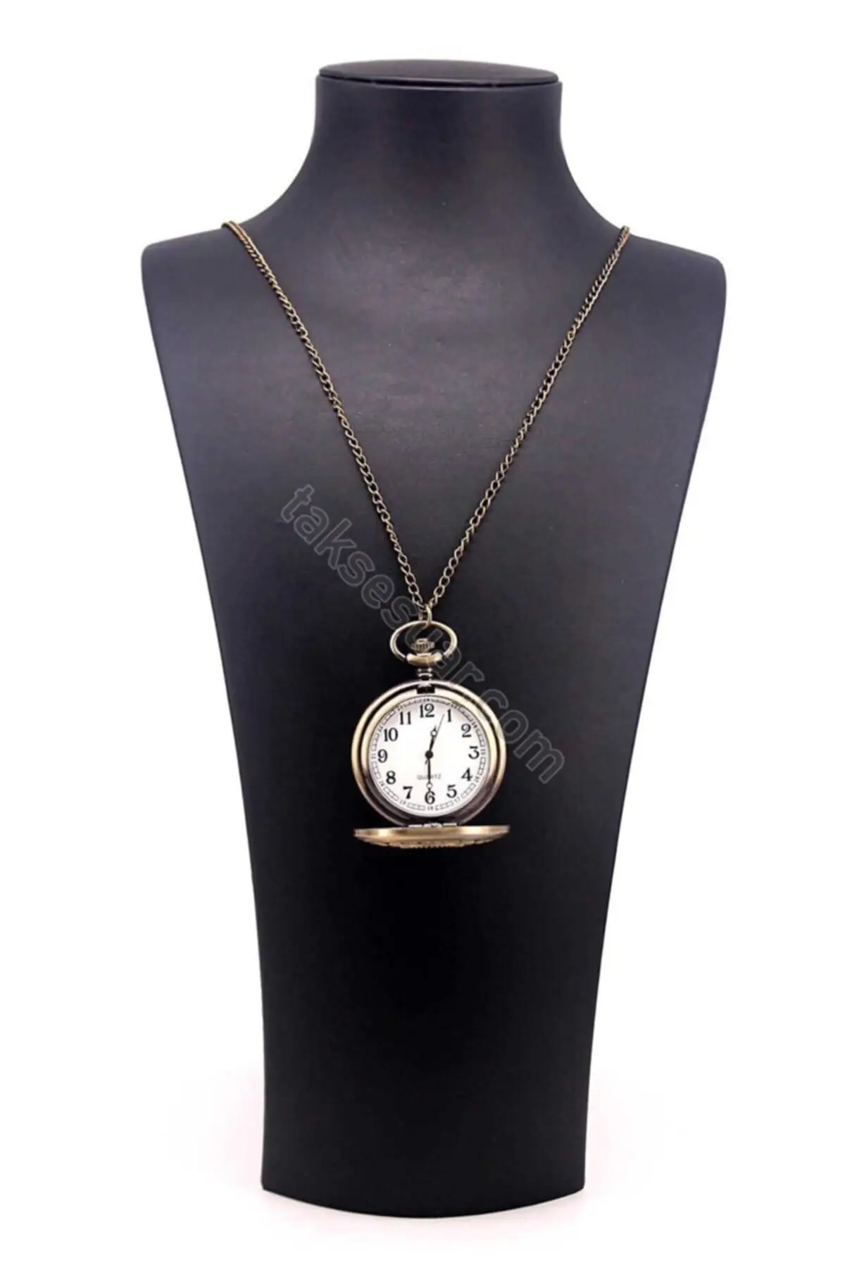 Uras Necklace Cubic Zirconia Flower Looking Köstekli Vintage Watch Men Women