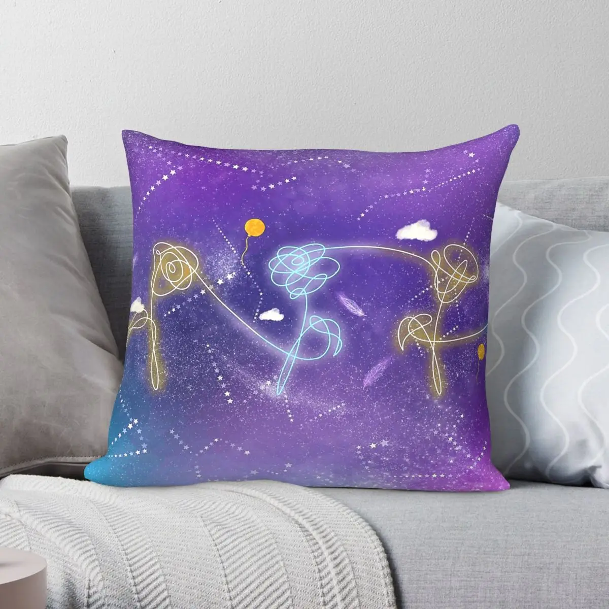 Intro Serendipity Pillowcase Polyester Linen Velvet Creative Zip Decorative Home Cushion Case 18