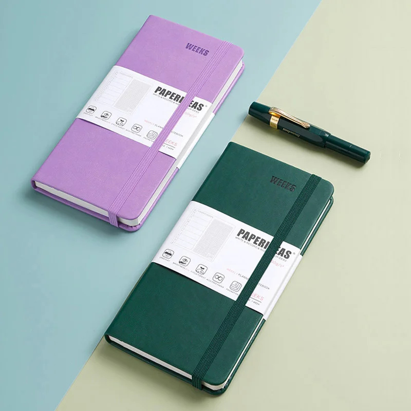 غطاء صلب للجيب مخطط يومي أسبوعي 100 جرام لكل متر مربع مجلة ورق سميكة خالية من الأحماض 176 صفحة خطة شهرية دفتر تتبع عادات