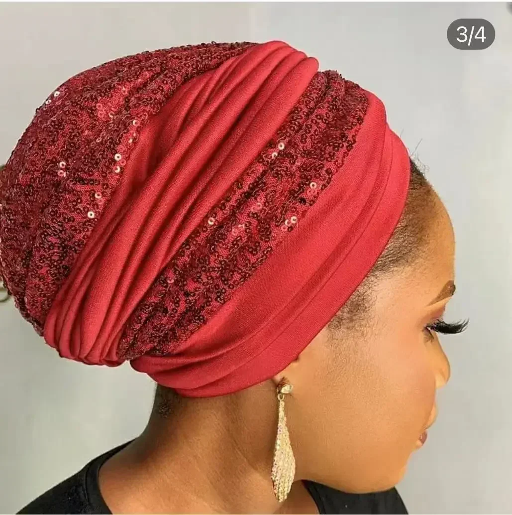 Women Head Wrap Muslim Headscarf Cap Indian Hat Ready Hijab Bonnet Turbante Mujer Sequins Turban Auto Gele African Headties 2026