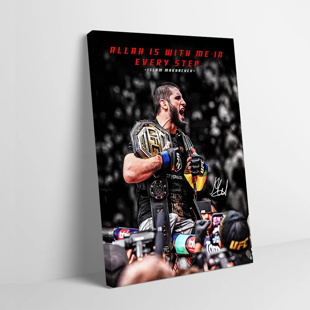 

Плакат с изображением чемпиона по боксу Ислама Махачева, настенная живопись на холсте, подарок для украшения дома