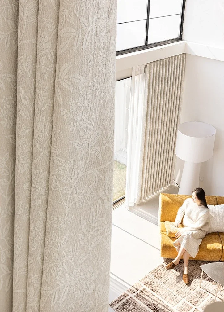 Custom Size Double Sided Chenille Curtains French Jacquard Luxurious Bedroom Living Room Fully Blackout Decor Luxury Window