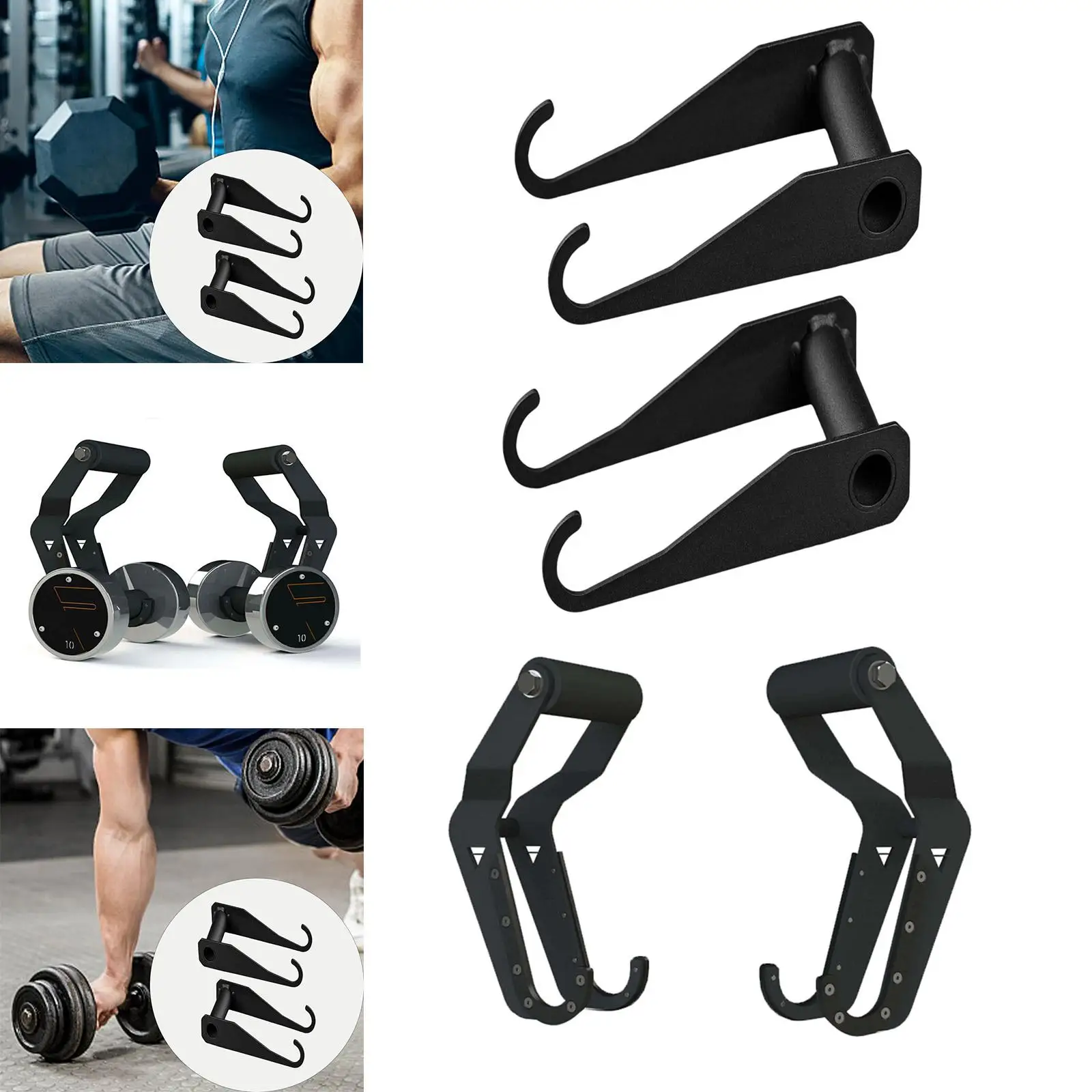 Durable Dumbbell Hooks Handles Exercise Machine Attachments Parts Kettlebell Grip for Workout Gym Fitness Bodybuilding