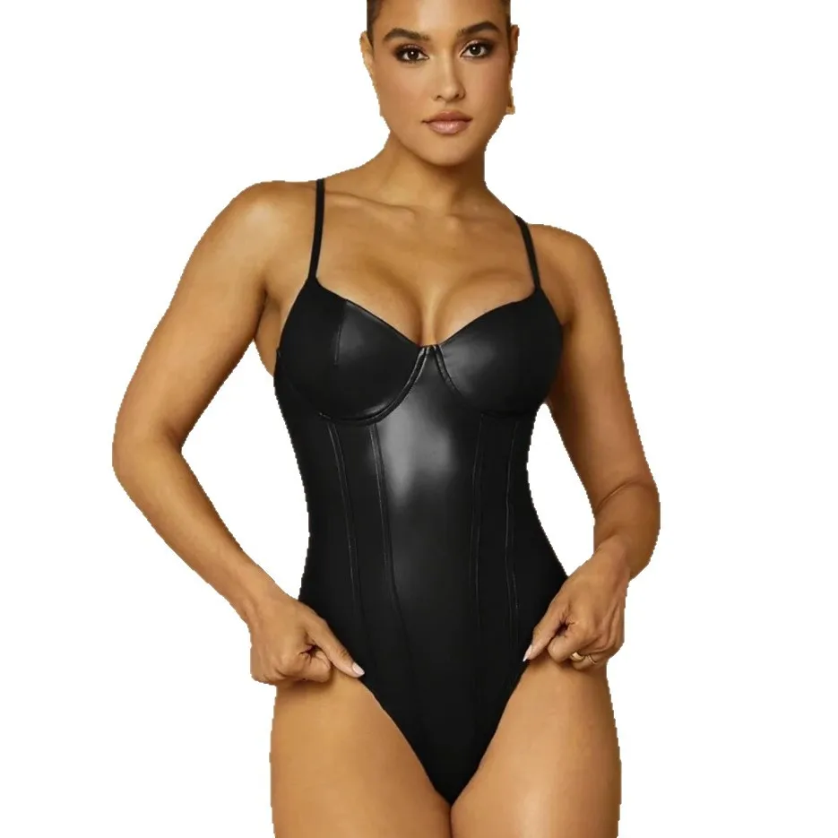 Slimming Waist Jumpsuit Sexy Waist Cinching Strapl  Swimsuit mid Waist Long Pants Thinming Effect Summer New