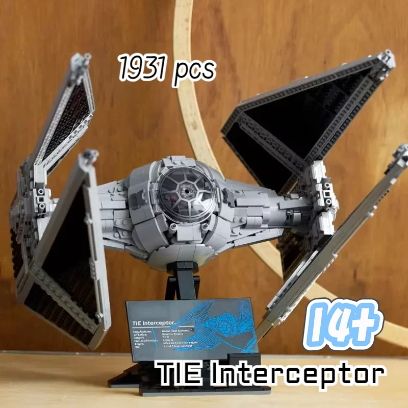 

Best seller TIE Interceptor Starfighter 1931PCS Model 75382 Building TIE Pilot Mini figure Creative Display Sets Gifts Decor