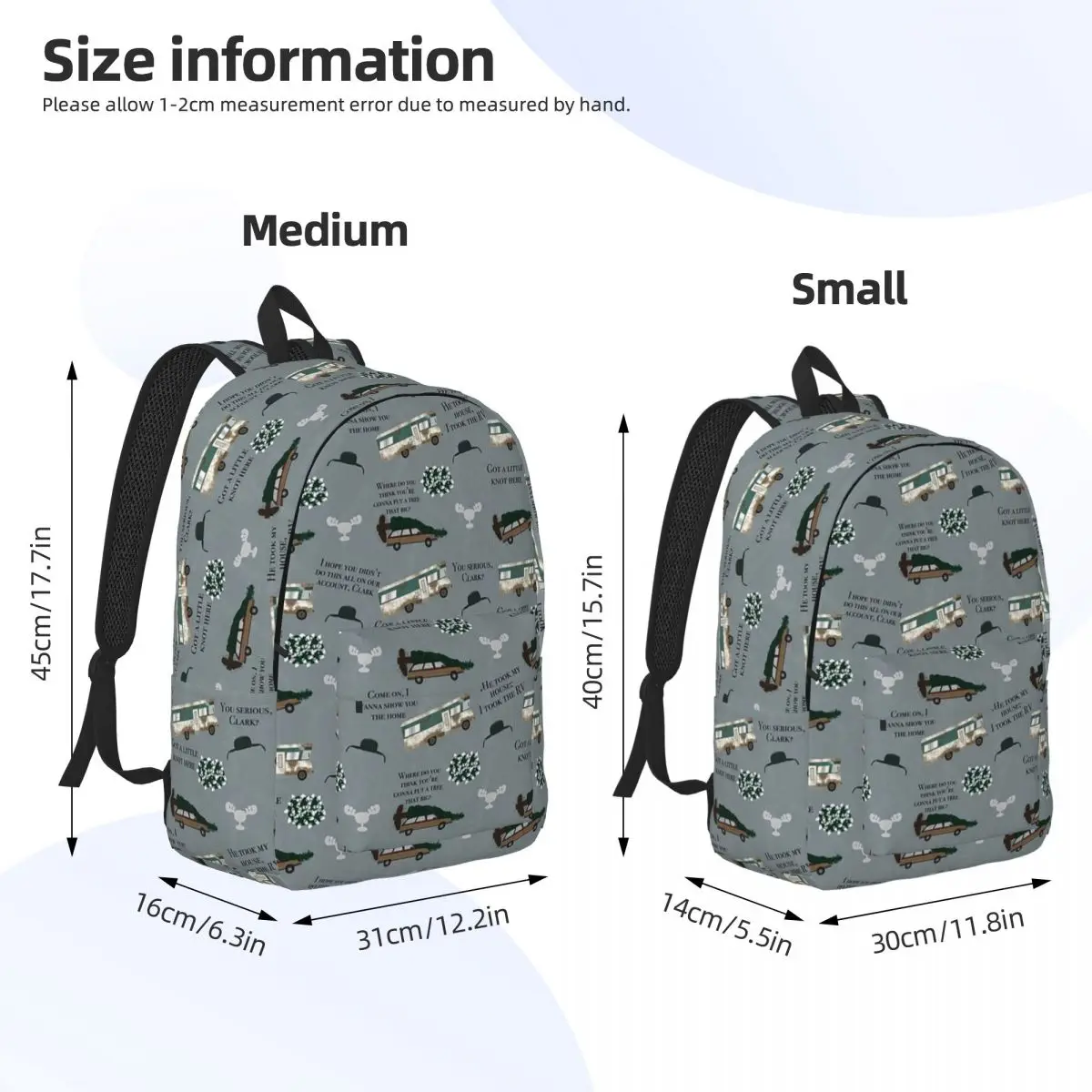 National Lampoon's Christmas Vacation Icons Backpack Daypack Large Capacity BookBag School Bag Shoulder Bags for Boys Girls