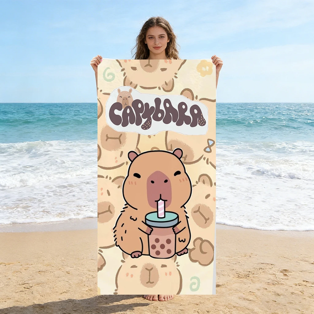 Towel Small Sport - Capybara Cartoon Beach Towel Quick-Drying Small