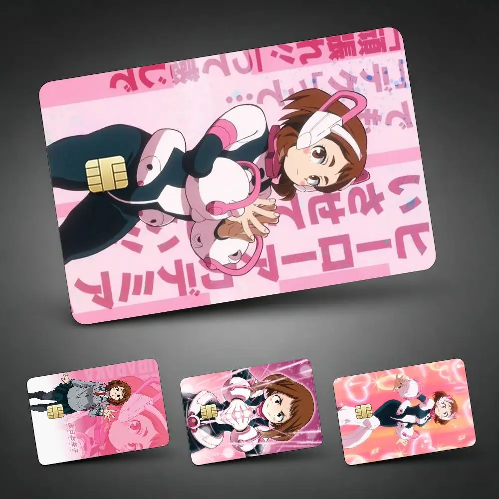 Ochaco Uraraka Japanese Anime Credit Card Skin Stickers For VISA Bank Bus Metro Access Card Protective Film Cover Sticker