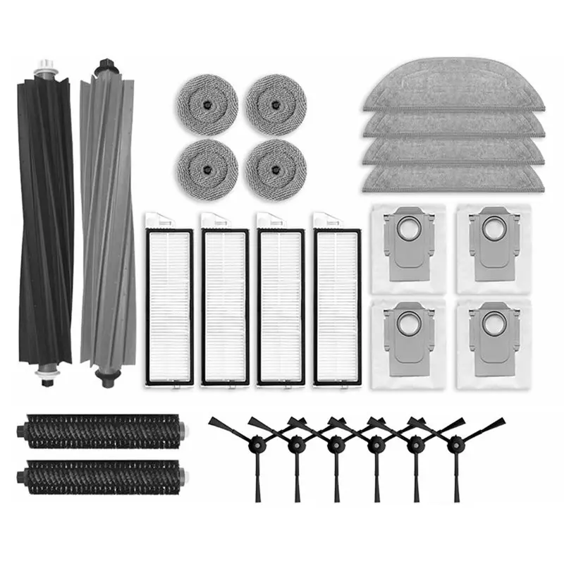 

A02V-For Roborock S8 Maxv Ultra/G20S Replacement Dust Bag HEPA Filter Mop Cloths Roller Brush Accessories Robot Vacuum Cleaner P