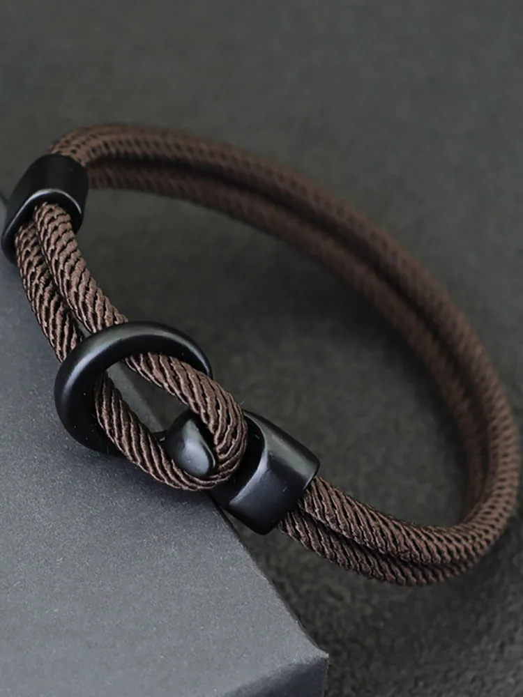 Nouveaux hommes vêtements accessoires Bracelet bicouche Milan corde nautique enveloppement corde Braslet Homme Sports de plein air Camping décoration quotidienne