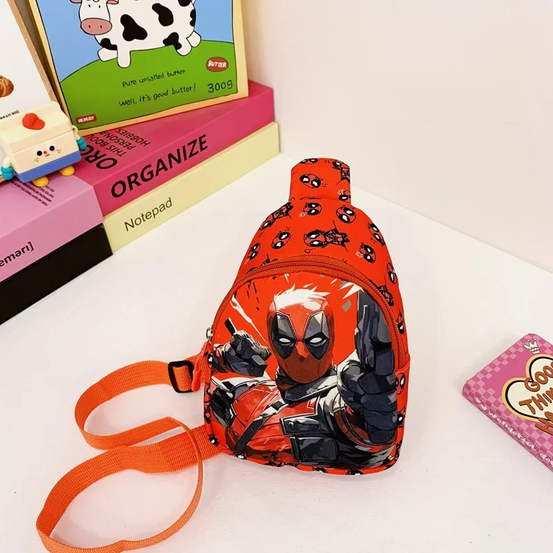 Kawaii Marvel Spiderman Children's Anime Chest Bag Hulk Deadpool Cartoon Shoulder Bag Cute Crossbody Bag Coin purse Xmas Gifts