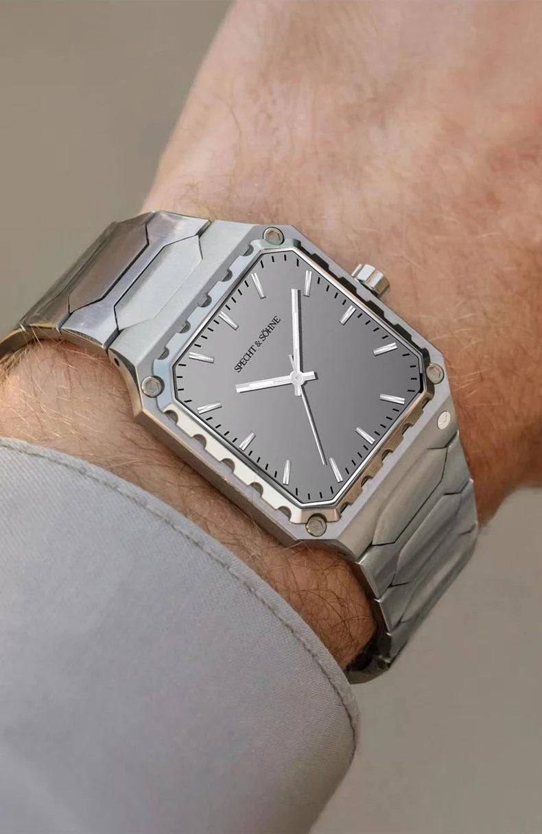 العلامة التجارية الفاخرة الوافدين الجدد Specht & Söhne 222 مربع ساعة معصم رجالية الفولاذ المقاوم للصدأ VH31 الاجتياح الكوارتز Movt ساعات رياضية الذكور #3