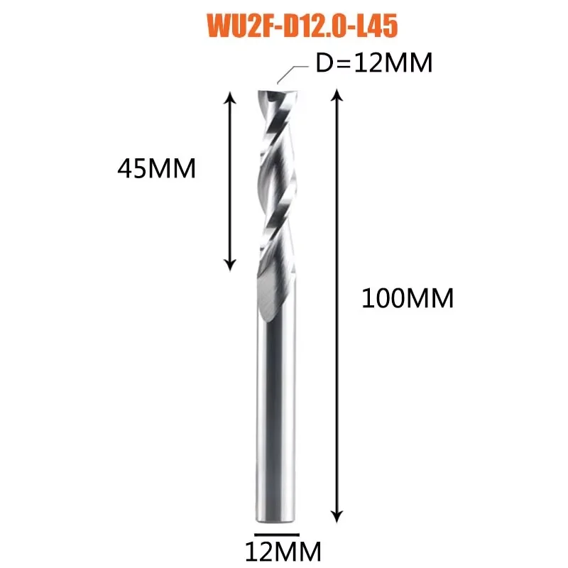 Dreanique 1-delige volhardmetalen frees 3.175 4 6 8mm 2-snijders spiraalfrees hardmetalen frees hout MDF UP-cut
