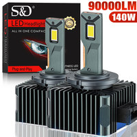 90000LM D3S LED D1S D2S D4S D5S D8S Led 140W Headlights HID D1R D2R D3R D4R D5R D8R Bulb Canbus Car Light Auto 6000K 12V 24V