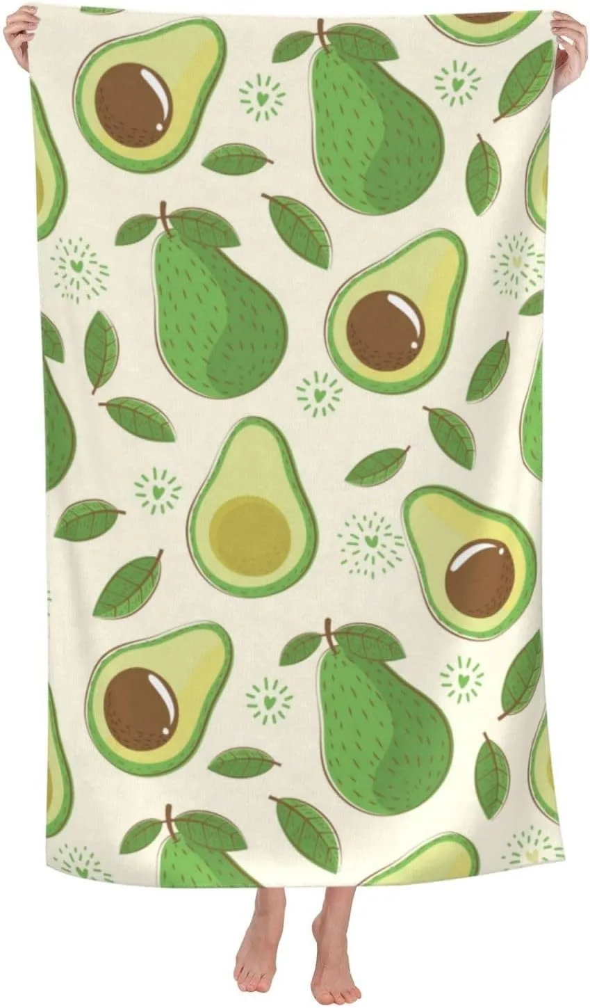 Avocados pattern Beach Towel for family friends Gifts Towel Quick-Dry Towel For Bath Yoga Tourism Beach GYM Camping Swimming
