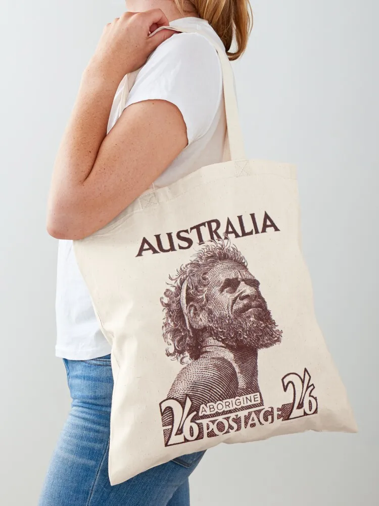 

Antique Australian postage stamp, 2s6d, brown, aborigine Tote Bag canvas tote Canvas stote bag eco bag folding