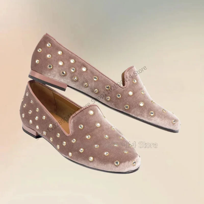 

Gold Rivets Decor Corduroy Low Top Penny Loafers Fashion Slip On Men Shoes Luxury Comfort Handmade Party Feast Men Casual Shoes