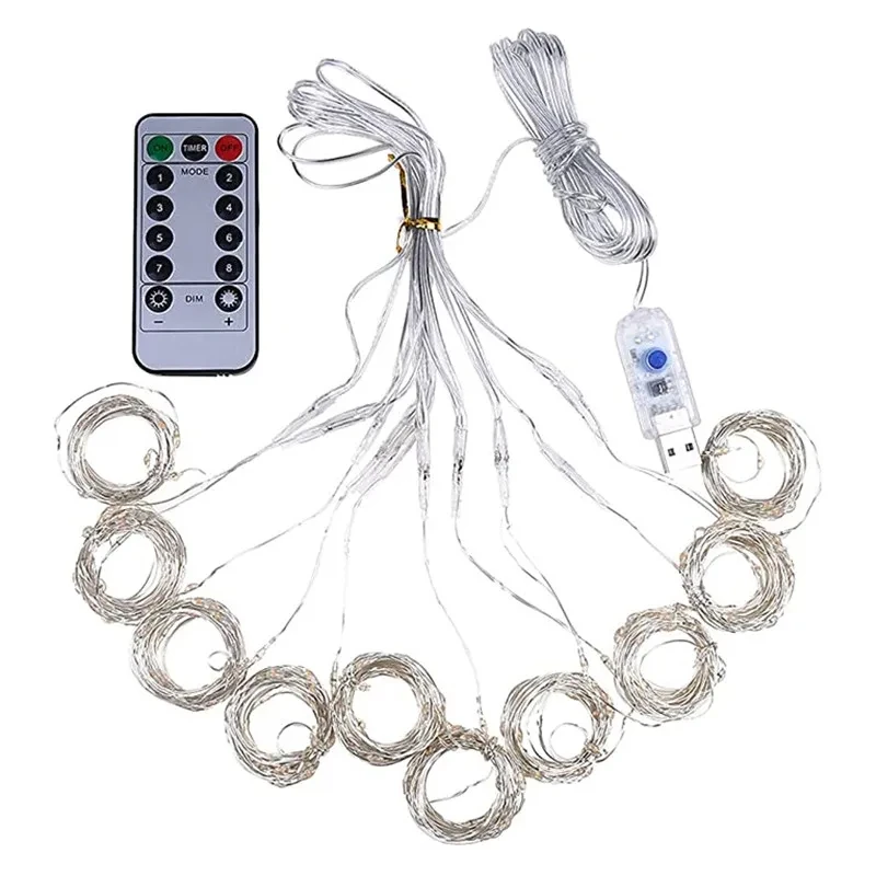 3*3M USB LED Curtain String Lights Flash Fairy Garland Remote Control For New Year Christmas Outdoor Wedding Home Decor