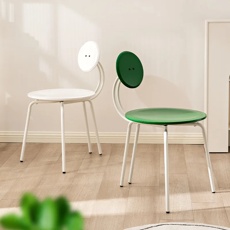 & Retro Scandinavian Tufted Button Chair, Ins Popular Designer Dining & Makeup Backrest Stool for Household Restaurant Supply