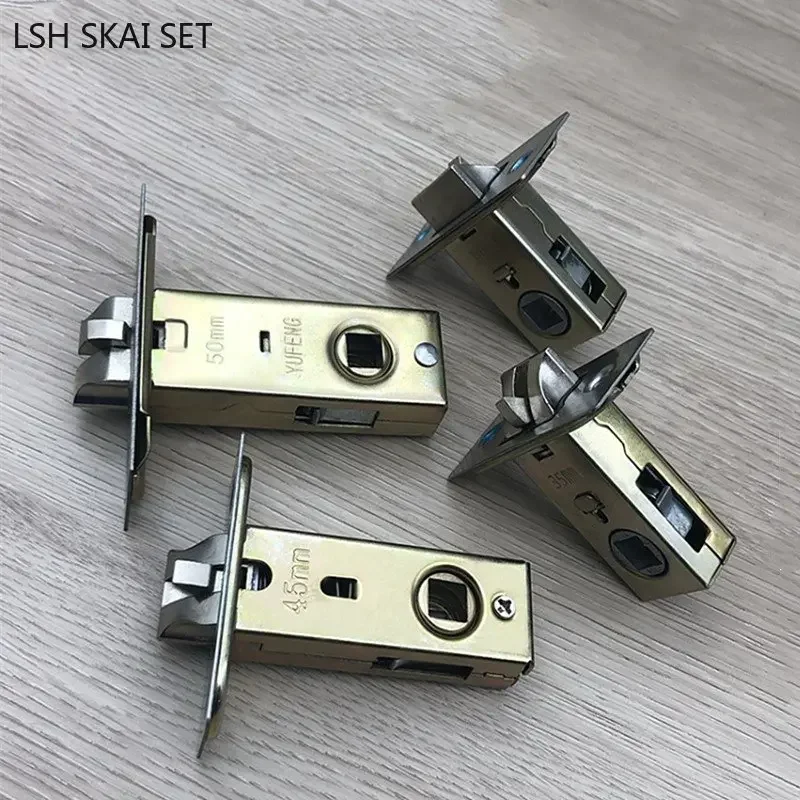 Bathroon Door Lock Tongue Single Tongue Lock Body Hole Pitch 50mm Indoor Door Locks Repair Parts Hardware Tool Lock Core