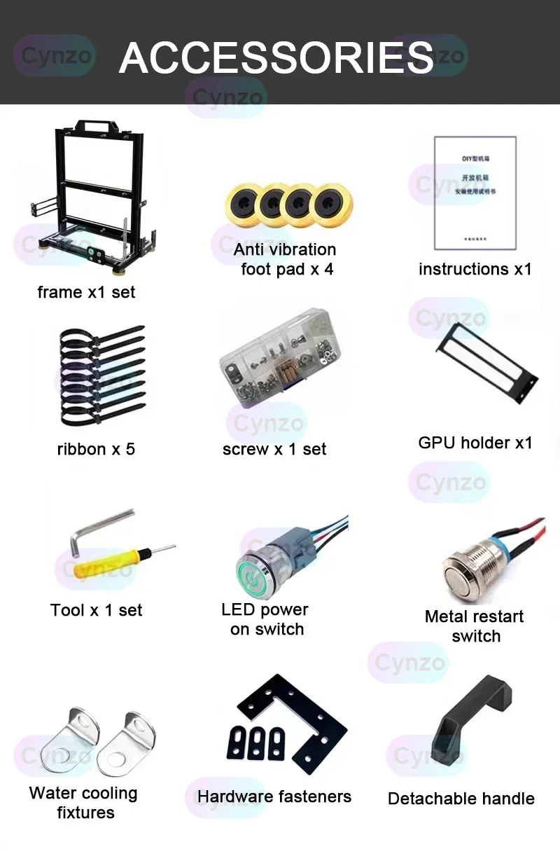 DIY ITX MATX ATX Open PC Case Frame Rack,MOD Creativity Desktop Water/Air Cooler Gameing Cabinet