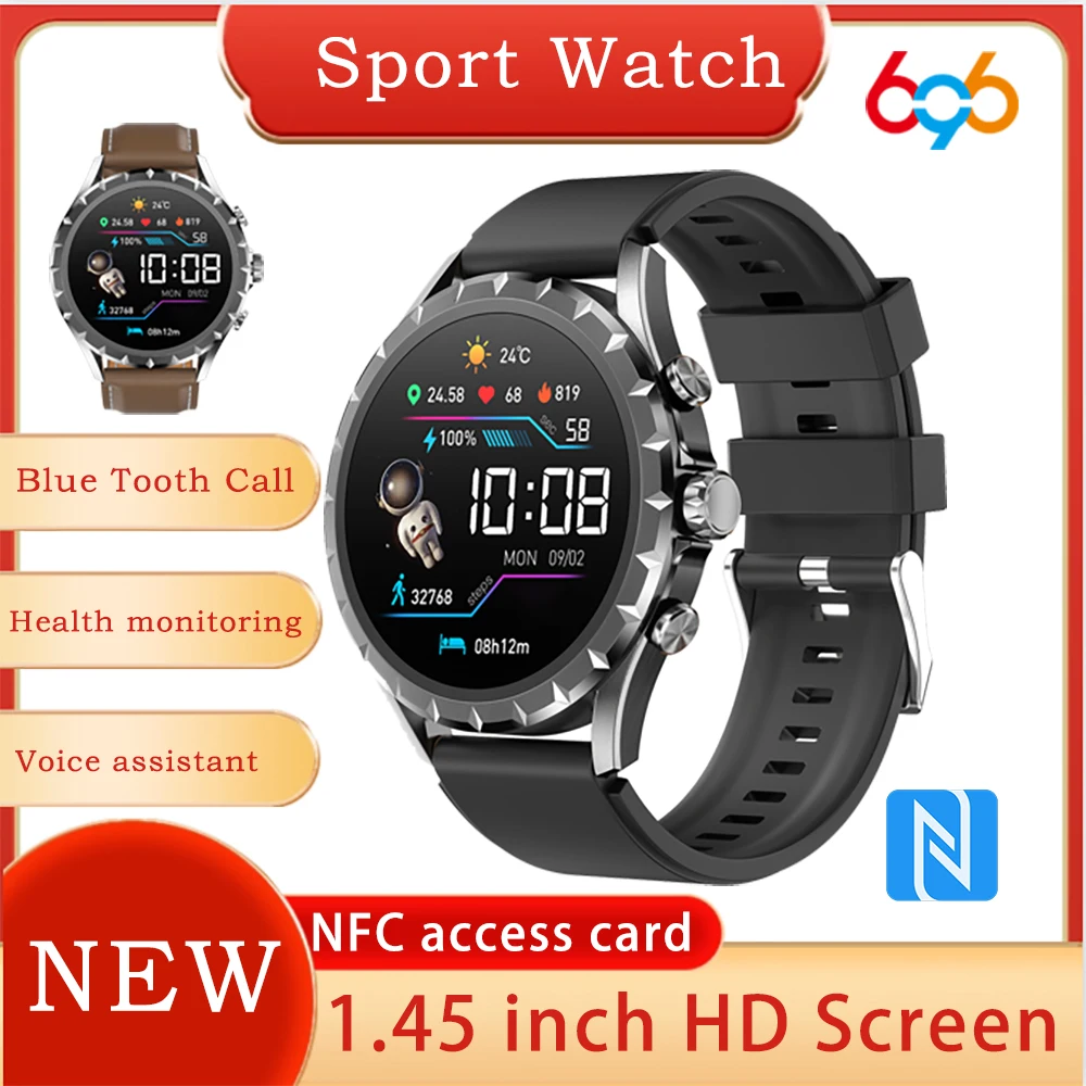 

Смарт-часы для мужчин, спорт на открытом воздухе, синий зуб, звонок, пульс, здоровье, водонепроницаемые, NFC, музыкальная информация, умные часы, секундомер