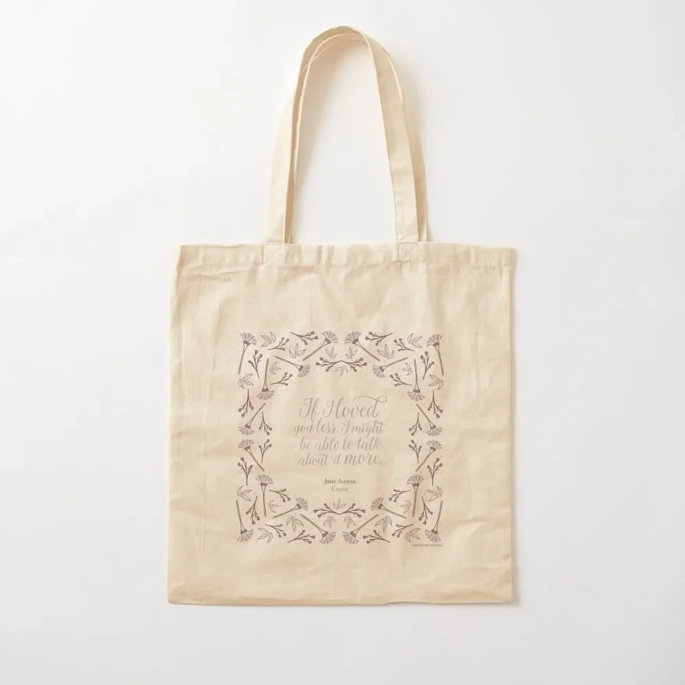 

Jane Austen Emma Floral Love Quote Tote Bag hand bag sac pour femme canvas tote Candy bags Tote Bag