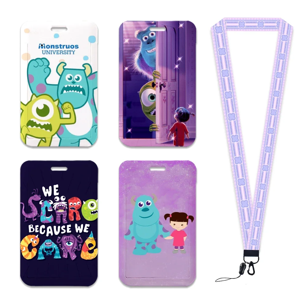 Monsters Inc Monsters University Holder Lanyards Credit Card Case Neck Strap Hang Rope Keychain ID Badge Holder